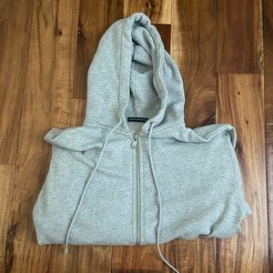 Regular fit- brandy Melville crystal hoody gray zip up